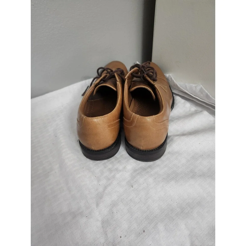 George Mens Tan Brown Cap Toe Oxford Dress Shoes Size 7.5 Business Casual